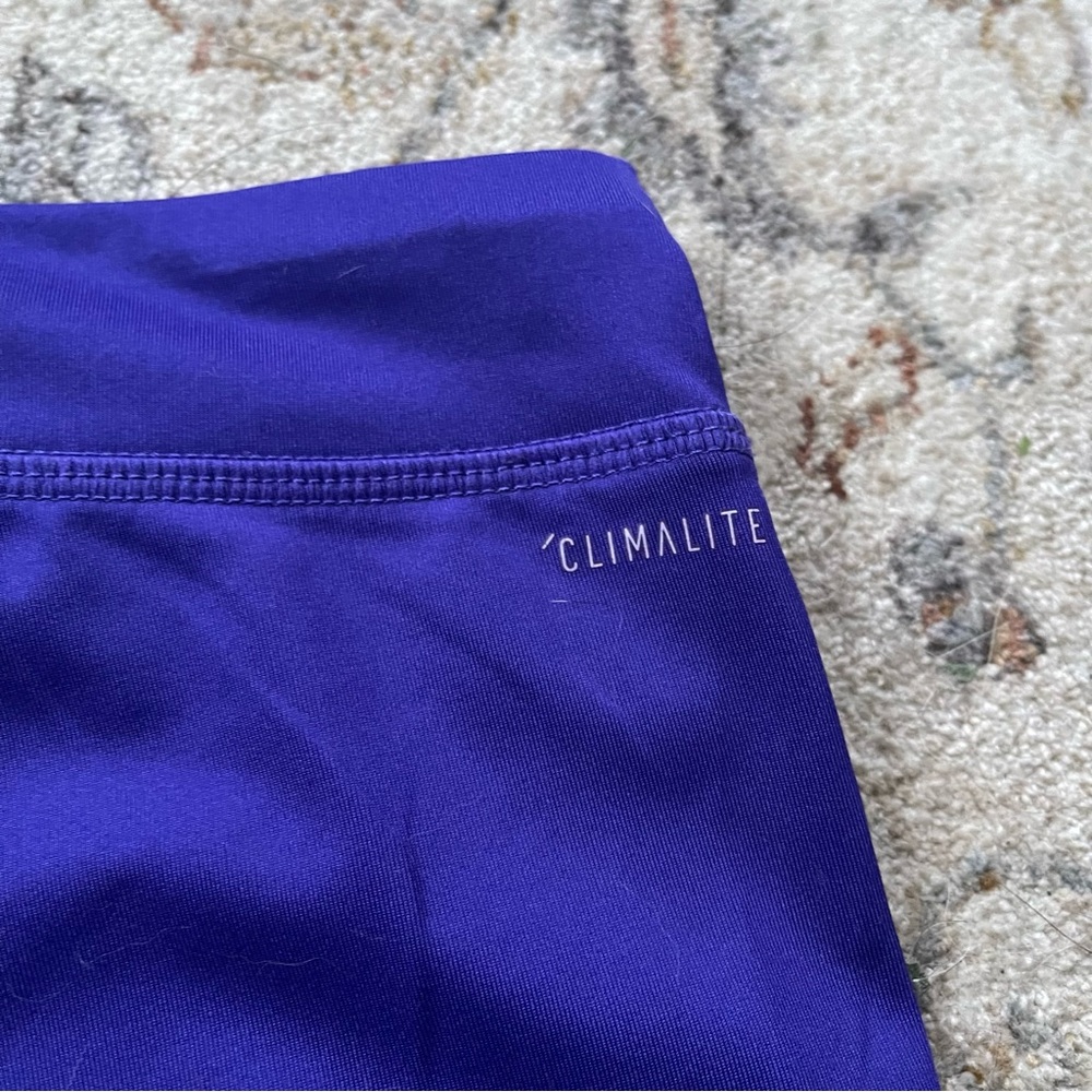 Adidas Leggings Girls Size 10/12 Purple Aqua Green Logo - Picture 4 of 8